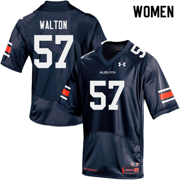 Women #57 Brooks Walton Auburn Tigers College Football Jerseys Sale-Navy